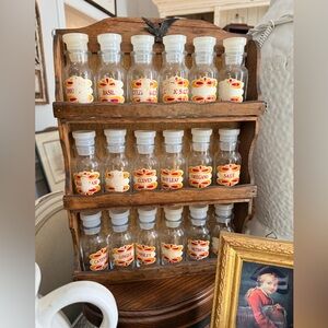 Spice Rack with Clear Bottles